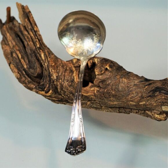 Antique Silver Plate WM Rogers Son Fair Oak Pattern Gravy Ladle Spoon Pat Pend - Picture 8 of 11